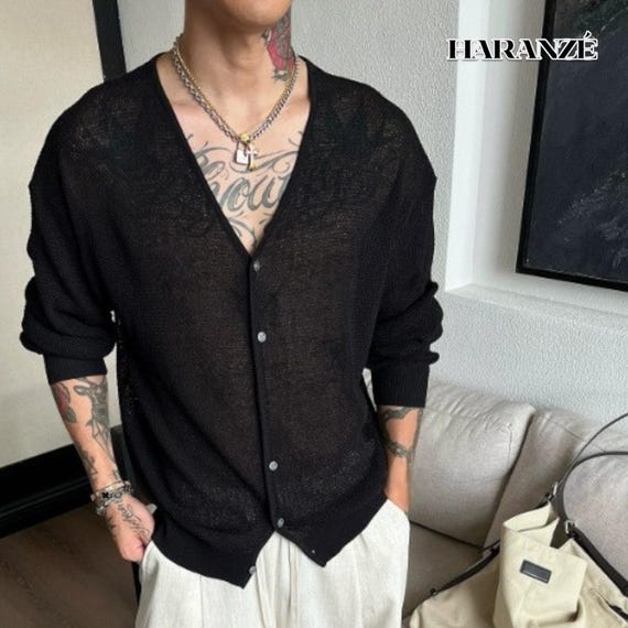 Loose Cardigan Sweater | Deep V-Neck Button Outerwear | Daily Wear | Minimal Streetwear Style