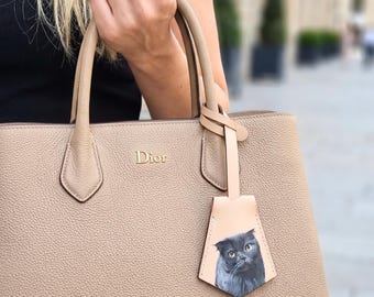 Personalisiertes, handgemaltes Haustierportrait: Taschenanhänger / Taschenanhänger vom Foto