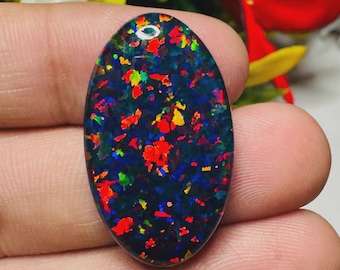 Premium Quality Aurora Opal  Gemstone Opal Cabochon Handmade Opal Use For Jewelry Size 31X18 MM Jewelry Gemstone Use For Boho Jewelry
