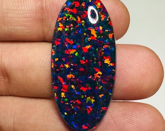 AAA+ Quality Black Gilson Aurora Opal Gemstone Black Opal Vintage Opal Use For Silver Jewelry Cabochon 36X17X6 MM