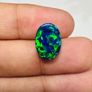 Aurora Opal Doublet Oval – Colorful Fire Opal Cabochon – Jewelry Making Stone – Loose Opal Gemstone Size 10X14X5 MM