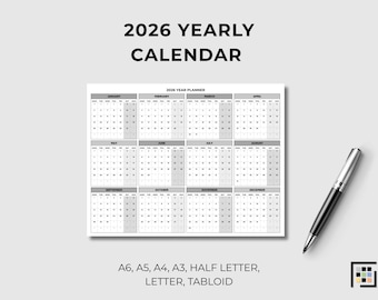 2026 Weekend Highlight Planner Yearly Overview Printable Schedule PDF Visual Layout Wall Organizer
