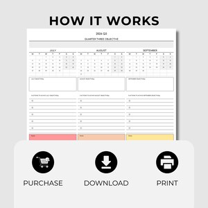 Corporate organizer printable 2026 featuring three-month overview and structured implementation sections for professional planning systems.