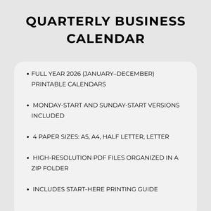 Quarterly executive planning page 2026 featuring objective tracking boxes and structured action areas beneath each month.