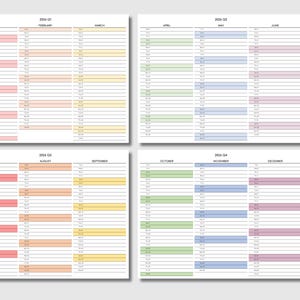 Horizontal 2026 quarterly business calendar printable featuring large monthly grids and dedicated areas for goal tracking sheet entries and implementation steps.