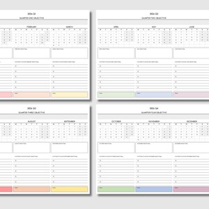 Clean 2026 Q2 quarterly printable in horizontal executive layout designed for corporate planning sessions and long-range strategy development.