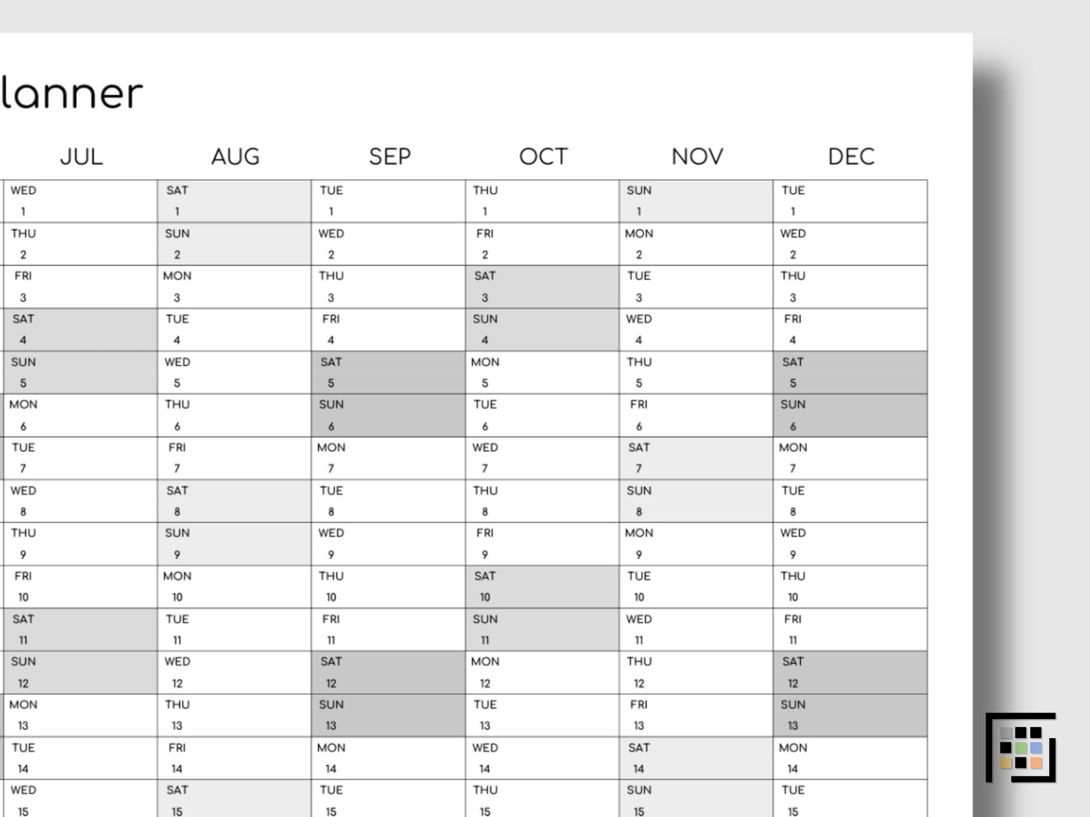 Weekend Highliht 2026 Year at Glance Printable Weekend Highlight PDF Minimal Office ...