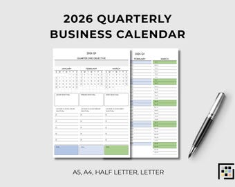 2026 Quarterly Plan Executive Layout Business Overview | Q1 - Q4 | Annual Roadmap Printable PDF