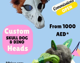 Skull Dog Mask Dino Mask Custom Made Commission
