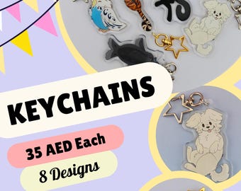 Keychains Hand Drawn Keyrings
