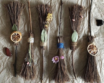 Handmade Ritual Besom – 10" Wicca Pagan Altar Broom, Energy Cleansing Witchcraft Decor