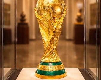 Handmade FIFA World Cup Trophy Replica – Golden Resin Soccer Statue, Football Fan Décor