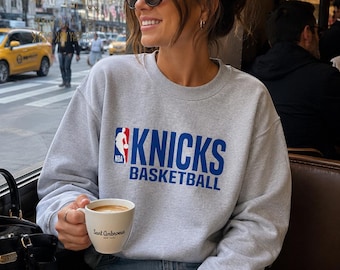 Sudadera de baloncesto de Nueva York, sudadera vintage de cuello redondo de baloncesto, jersey de estilo urbano de Nueva York, sudadera deportiva retro, sudadera de baloncesto KN1CKS