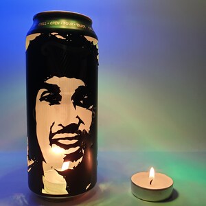 Phil Lynott Beer Can Lantern! Thin Lizzy Guinness Pop Art Portrait Tealight Candle Lamp - Unique Gift! image 3