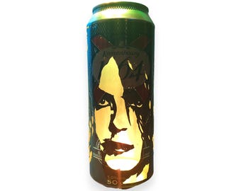 Robert Smith Beer Can Lantern! The Cure Pop Art Portrait Tealight Candle Lamp, Unique Gothic Gift!