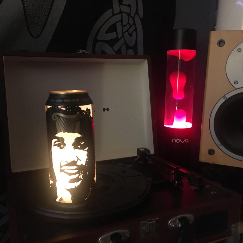Phil Lynott Beer Can Lantern! Thin Lizzy Guinness Pop Art Portrait Tealight Candle Lamp - Unique Gift! image 4