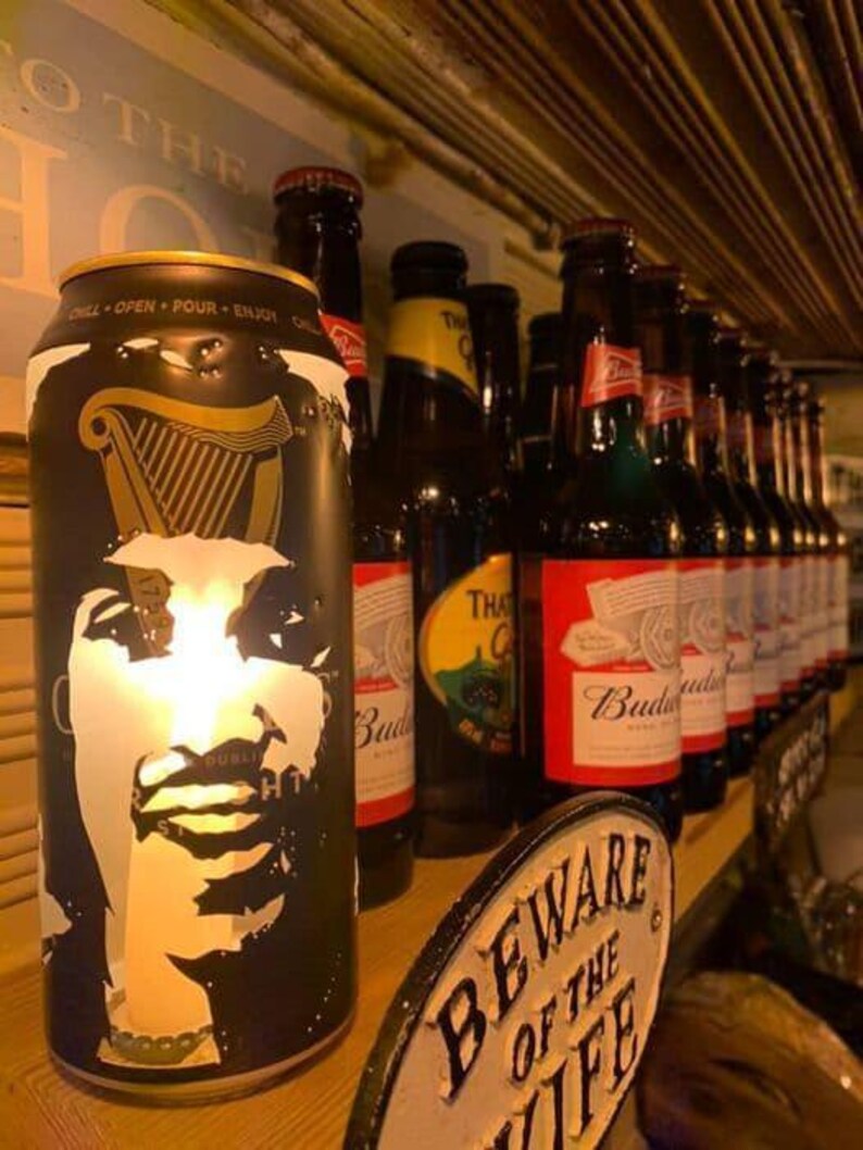 Phil Lynott Beer Can Lantern! Thin Lizzy Guinness Pop Art Portrait Tealight Candle Lamp - Unique Gift! image 7