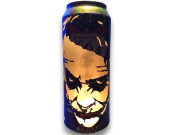 The Dark Knight 'Joker' Beer Can Lantern! Batman, Heath Ledger Pop Art Tealight Candle Lamp - Unique Gift!