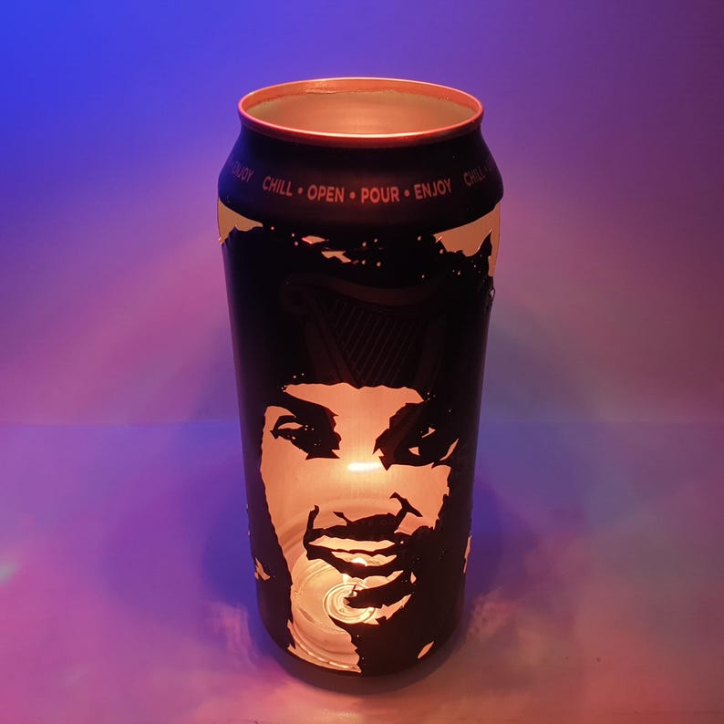 Phil Lynott Beer Can Lantern! Thin Lizzy Guinness Pop Art Portrait Tealight Candle Lamp - Unique Gift! image 5