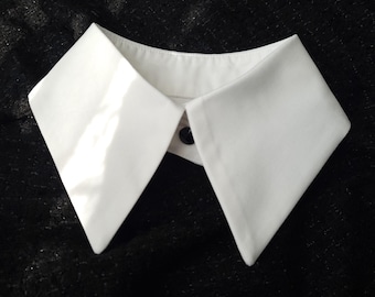 Cuello blanco desmontable impecable: cuello falso minimalista de algodón