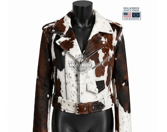 Hair-On western bikerjack heren rundleer – motorjas echt ponyhaar