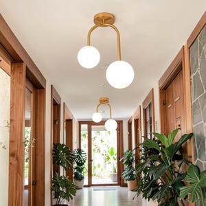 Nordic Glass Ball Pendant Light, Modern LED Hanging Lamp, Living Room Bedroom Lighting, Restaurant Bar Ceiling Fixture