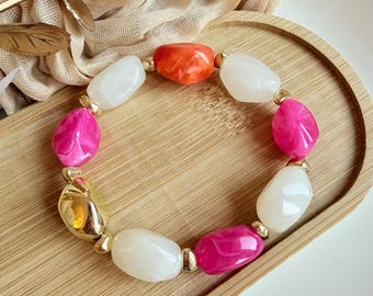 Pulseira Buda Boêmia - contas douradas - bracelete Buda - pulseira para usar em conjunto com outras pulseiras - tendência verão 2026 - ideia de presente para o Dia das Mães