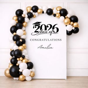 Sfondo per la cerimonia di laurea 2026, striscione personalizzato "Classe del 2026", sfondo personalizzato per la festa di laurea, cartello per cabina fotografica per laureati