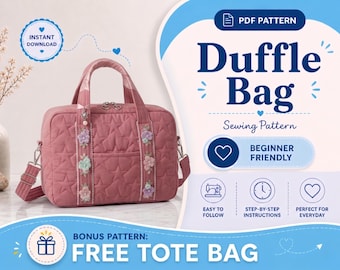 Molde para Bolsa de Viagem | Molde para Bolsa de Viagem | Molde em PDF | Molde para Iniciantes | Molde para Bolsa | Molde para Costura | Molde para Bolsa Grande