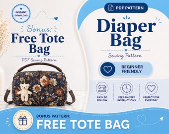 Molde para Bolsa de Fraldas | Molde em PDF | Molde Fácil para Bolsa | Molde para Iniciantes | Molde para Costurar Bolsa | Molde para Bolsa | Molde de Costura