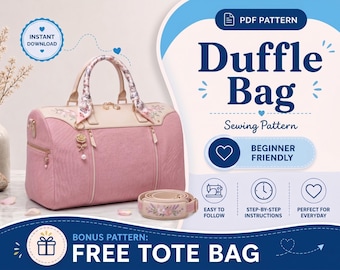 Molde para Bolsa de Viagem | Molde para Bolsa Grande | Molde em PDF | Molde para Iniciantes | Molde para Bolsa | Molde de Costura