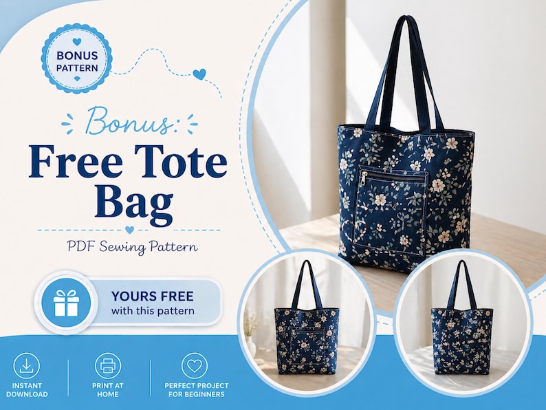 Hobo Bag Sewing Pattern | Tote Bag Pattern | Two Pockets Shoulder Bag ...