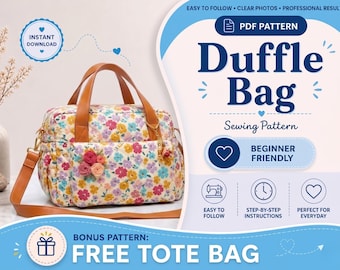 Molde para Bolsa de Viagem | Molde em PDF | Molde para Iniciantes | Molde para Bolsa de Viagem | Molde para Bolsa | Molde para Costura | Molde para Bolsa Grande