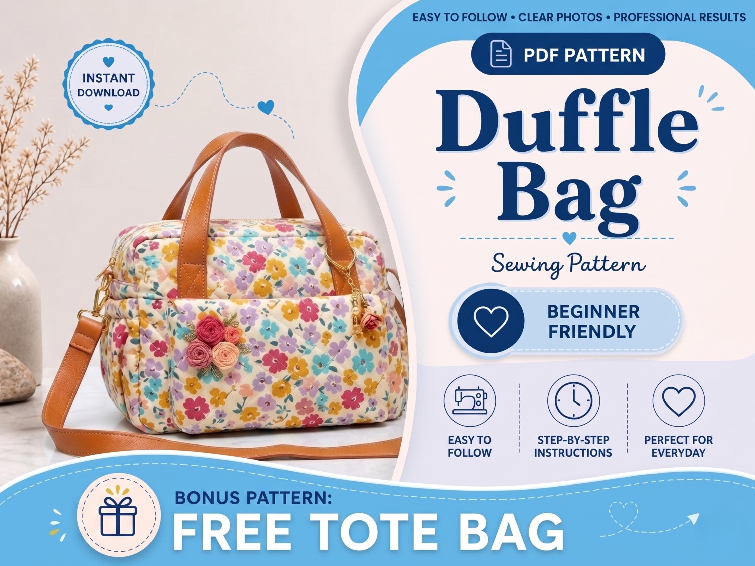 Duffle Bag Sewing Pattern | PDF Sewing Pattern | Beginner Pattern ...