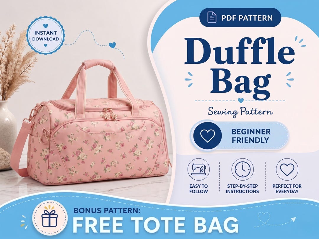 Duffle Bag Sewing Pattern | Travel Bag Pattern | Large Bag Pattern ...