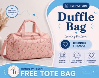 Molde para Bolsa de Viagem | Molde para Bolsa Grande | Molde em PDF | Molde para Iniciantes | Molde para Bolsa | Molde de Costura