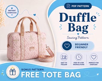 Molde para Bolsa de Viagem | Molde para Bolsa de Viagem | Molde em PDF | Molde para Iniciantes | Molde para Bolsa Grande | Molde para Bolsa | Molde para Costura