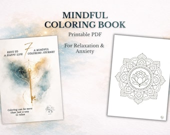 Libro para colorear de atención plena, terapia artística con mandalas, alivio del estrés (descarga en PDF)