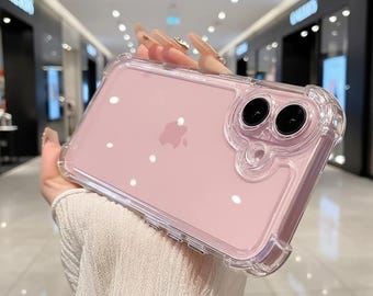 Transparent Acrylic iPhone Case, Shockproof Airbag Bumper Ultra Slim Cover for iPhone 17–12