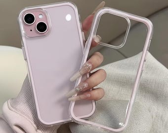 Candy Color Clear iPhone Case for iPhone 17–11 | Shockproof Acrylic Bumper Cover