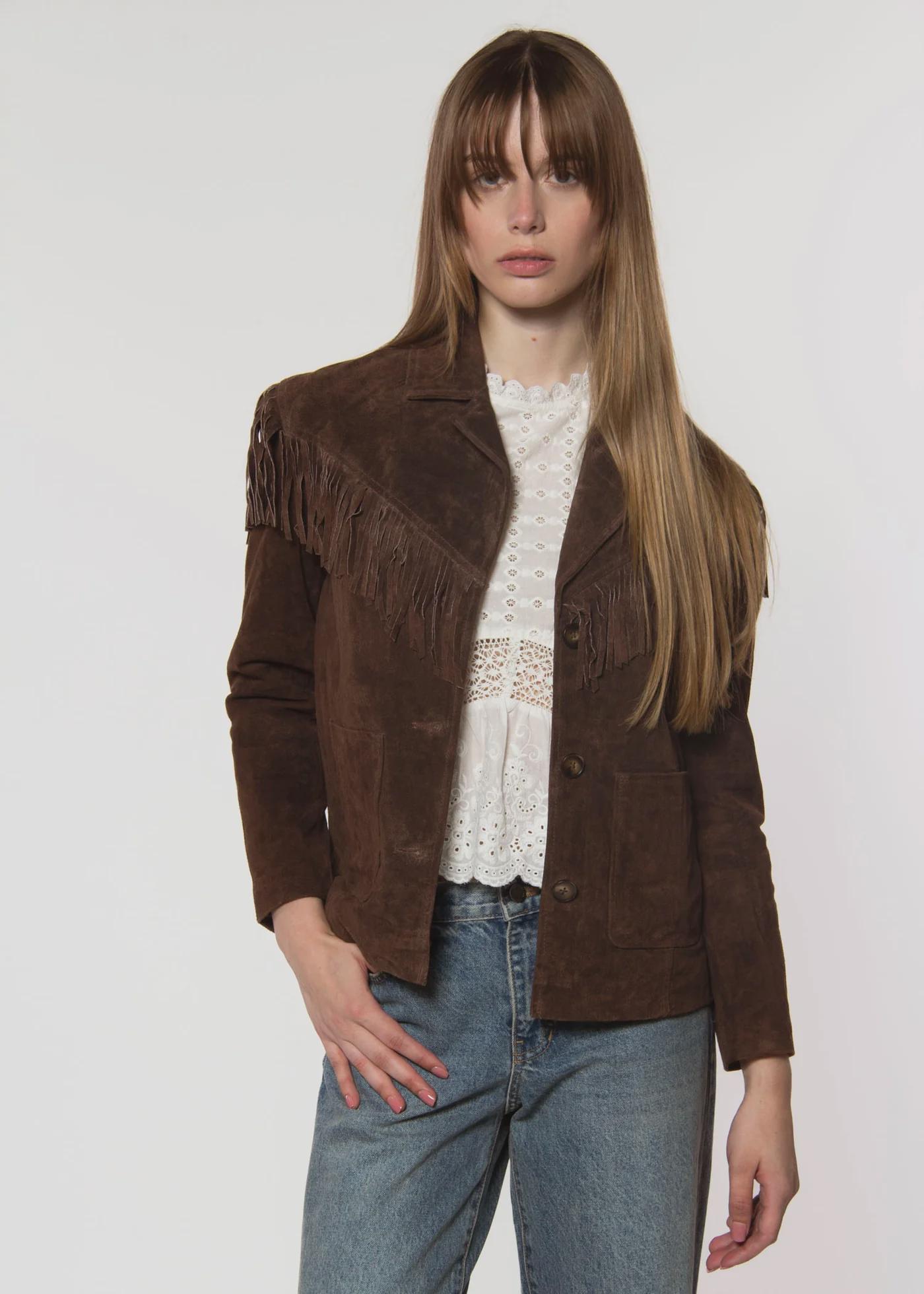 90s Fringe Suede Jacket - Etsy