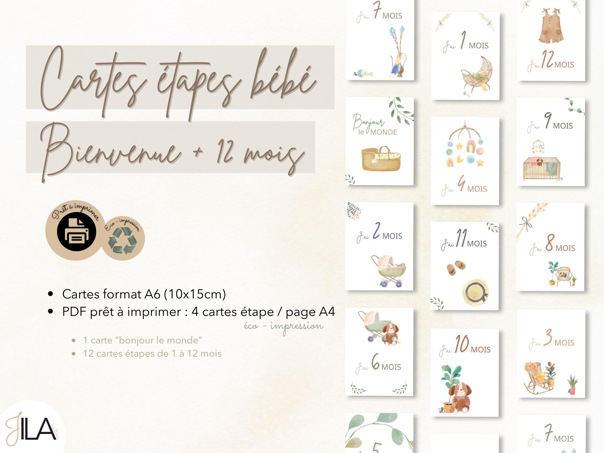 Firsts In Print Complete Boho-style Baby Birth Kit to Print: