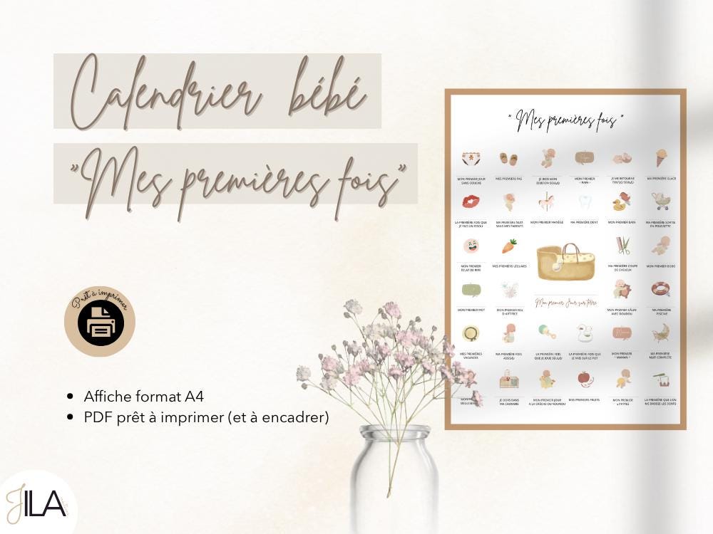 Firsts In Print Complete Boho-style Baby Birth Kit to Print: