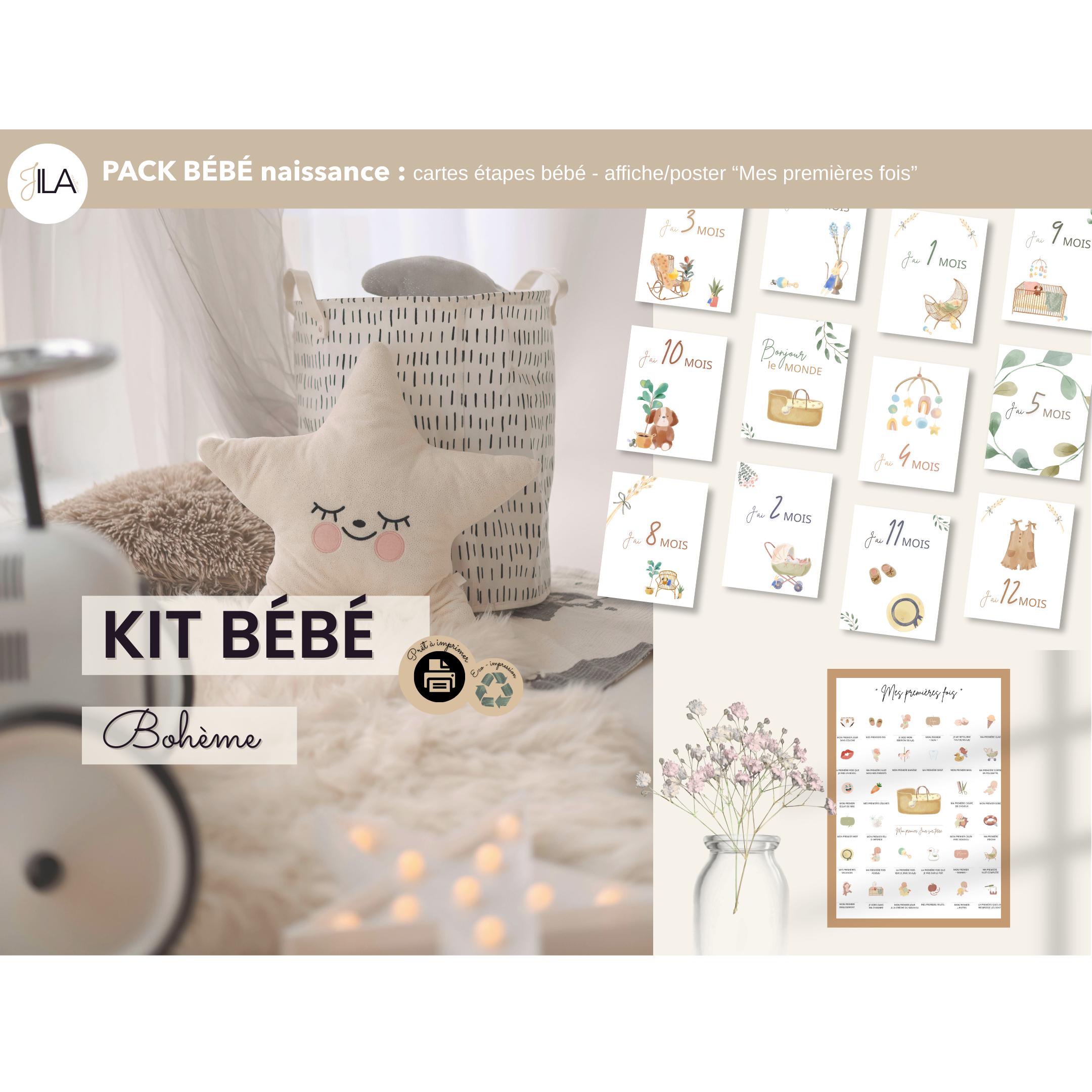 Firsts In Print Complete Boho-style Baby Birth Kit to Print: