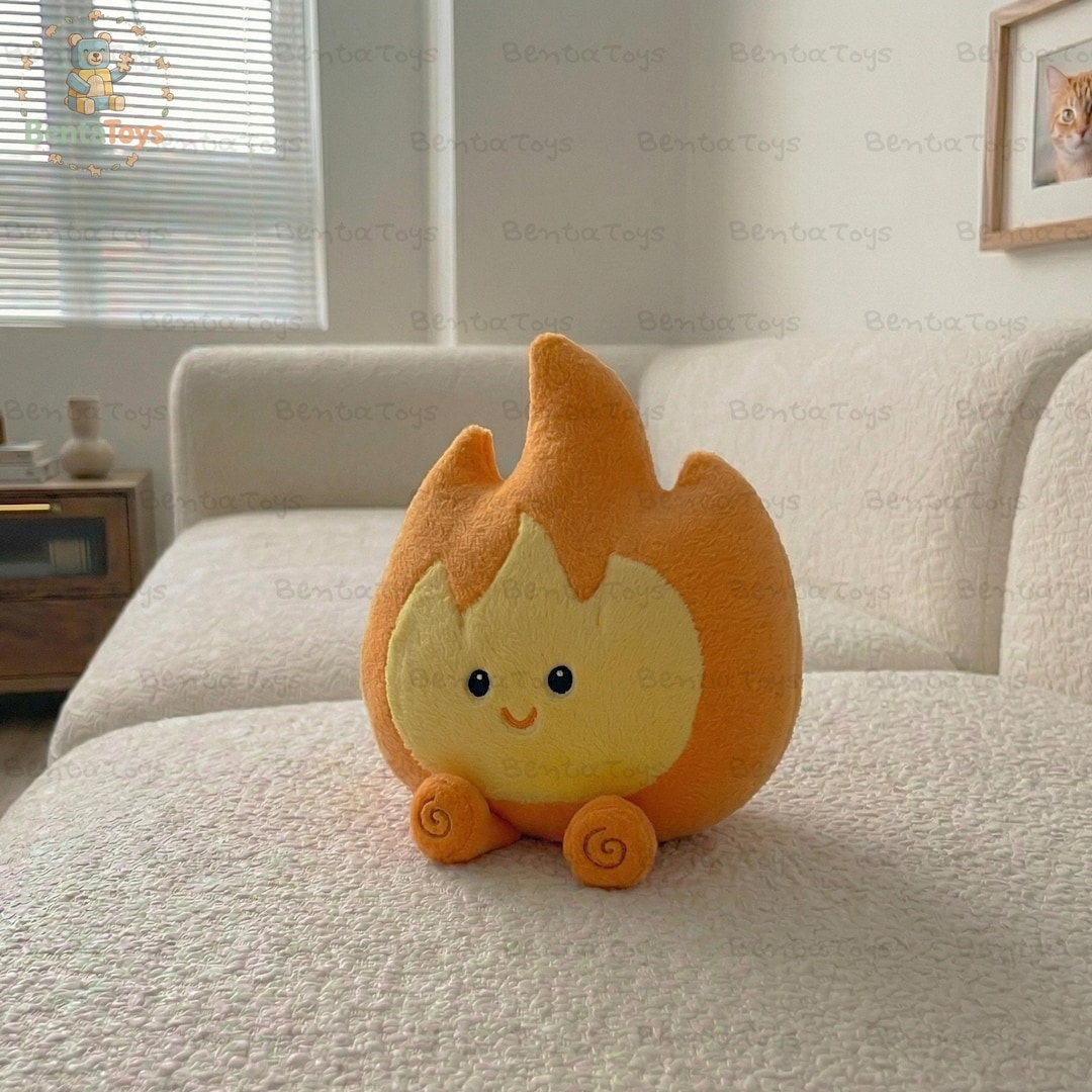 Shellfire Plush Hot Fire Plush Toy, Huggable Smiling Campfire Plushie, Glowing Flame ...