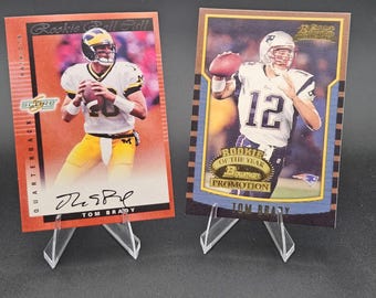 Tom Brady Score Rookie Roll Call Autograph & Bowman Rookie Promo Card Reprints