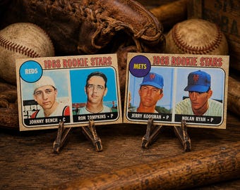 Johnny Bench and Nolan Ryan 1968 Topps Rookies Mets and Reds