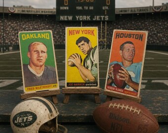 1965 Topps Namath- Blanda - Biletnikoff Tall Card Reprint Lot
