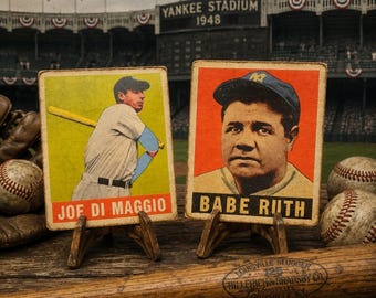 BABE RUTH #3 and Joe DiMaggio #1 1948 Leaf Hand Aged Replicas