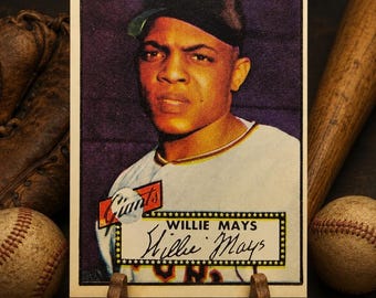 Willie Mays 1952 Topps Hand Aged Replica